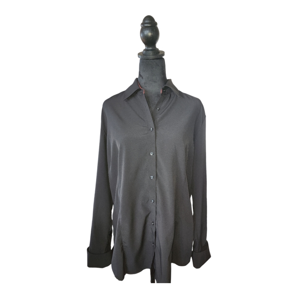Esabel.C Womens Button Down Shirts Long Sleeve Stretch Work Blouse - Size L